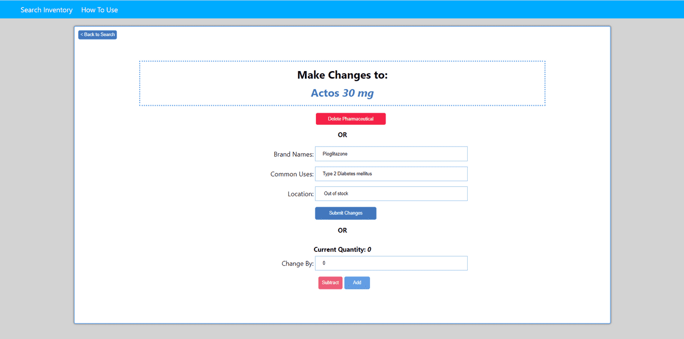 Inventory Changes View